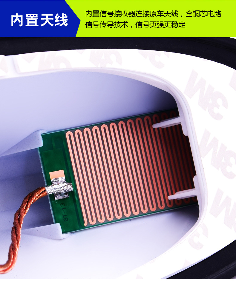 Car Modification Shark Fin Antenna for Radio Signal Reception, Special Roof Spoiler Decoration, No Drilling Required