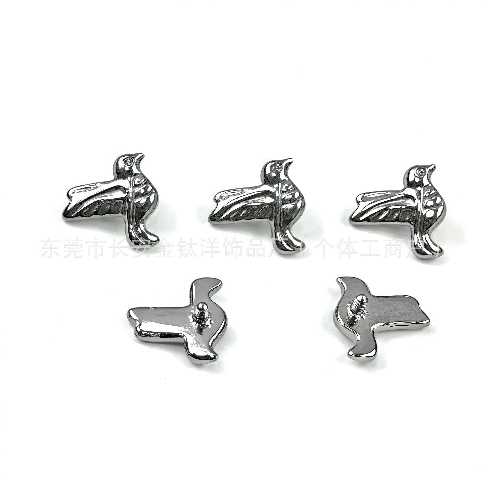 F136 Titanium Smooth Bird Internally Threaded Ear Nail Nose Nail Cochlea Ear Bone Nail G23 Titanium Alloy Body Piercing Jewelry detail image 8