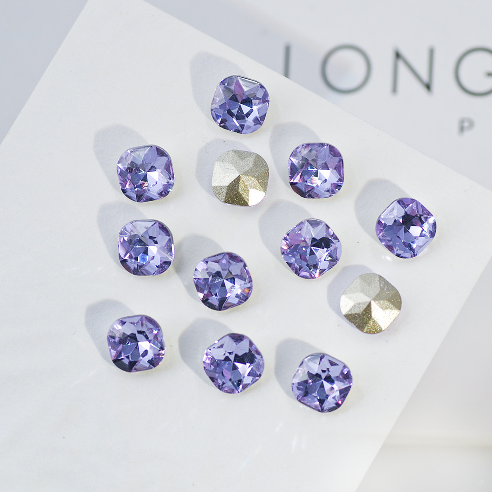 2g Weight Nail Decoration Accessories Nail Supplies Crystal, Glass Material Square, Water Droplets, Heart Shape Pattern Square Water Droplets Heart Shape Crystal Glass Nail Decoration Accessories 7