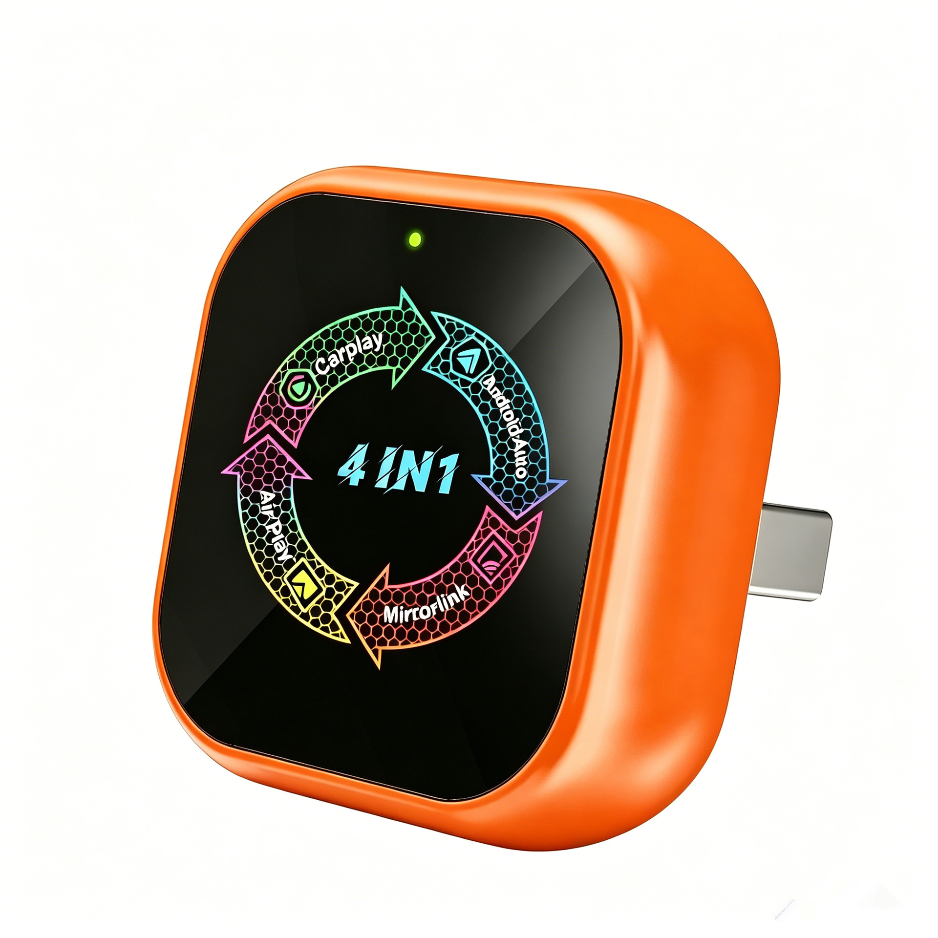 Supports converting the original car's wired CarPlay to wireless, a four-in-one box for Android and Apple video screen mirroring connection