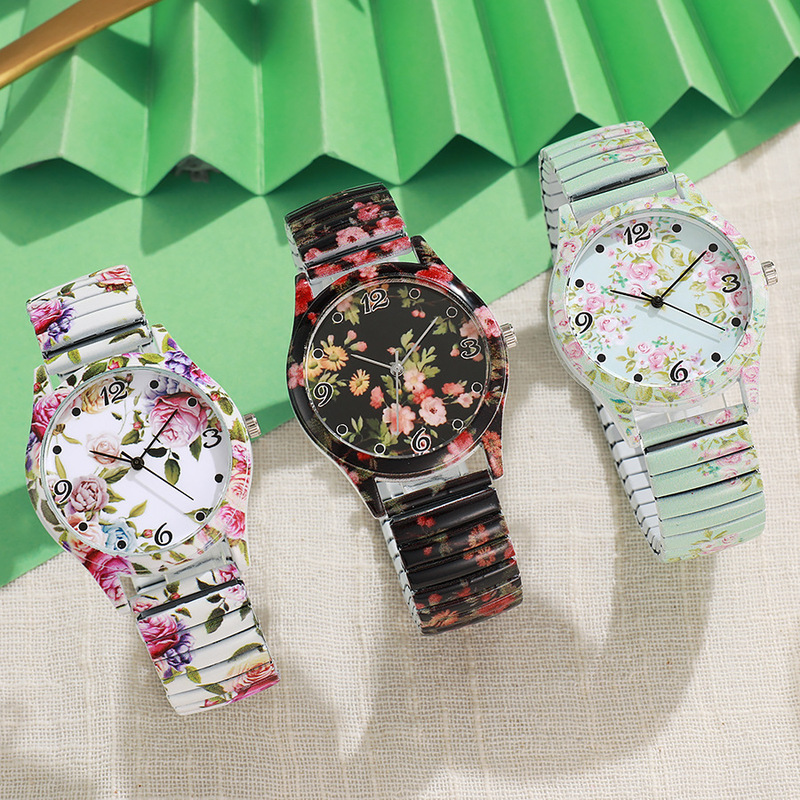 Foreign trade cross-border new fashion watch printing color stretch band watch ladies watch manufacturers in stock wholesale