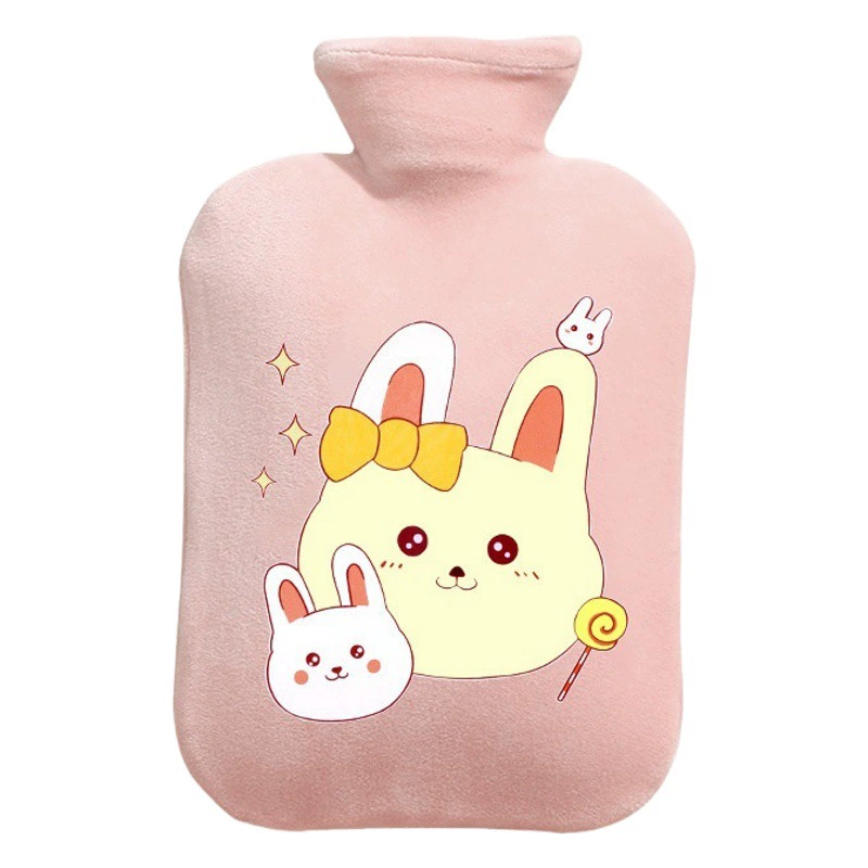 Сумка для горячей воды Теплая сумка с наполнением водой, мультяшная милая плюшевая теплая детская маленькая портативная грелка для рук с принтом воды