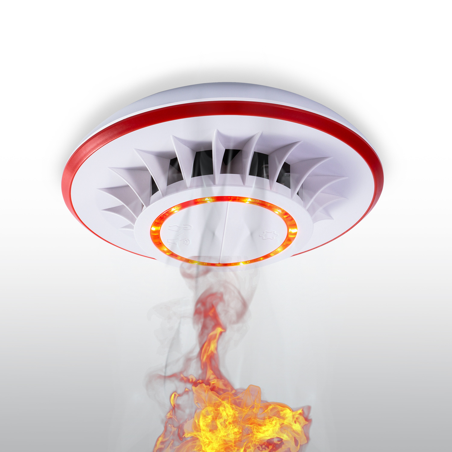 独立式室内烟雾报警器家用火灾烟温声光报警探测器商用消防烟感