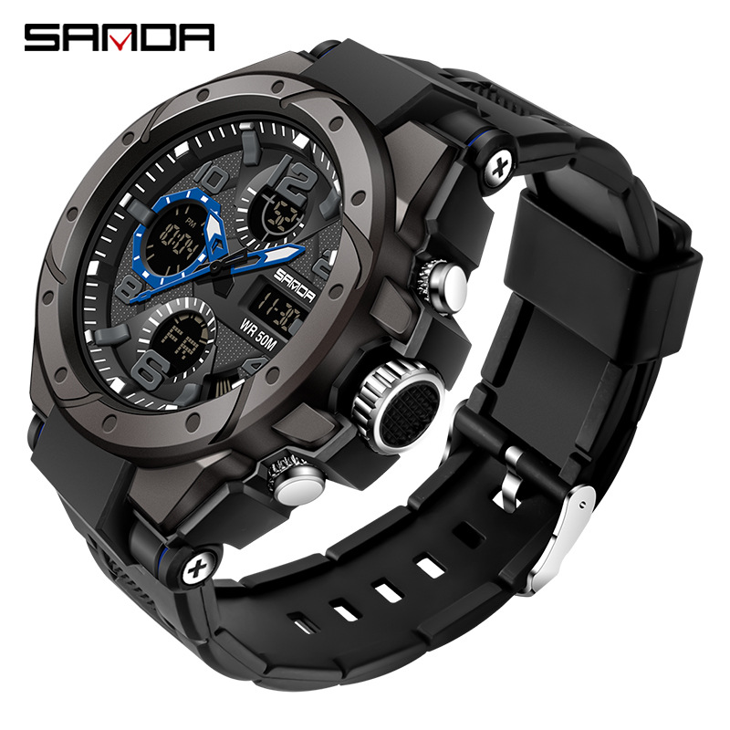 6008 고무링 블랙 앤 블루 [남성 스타일]