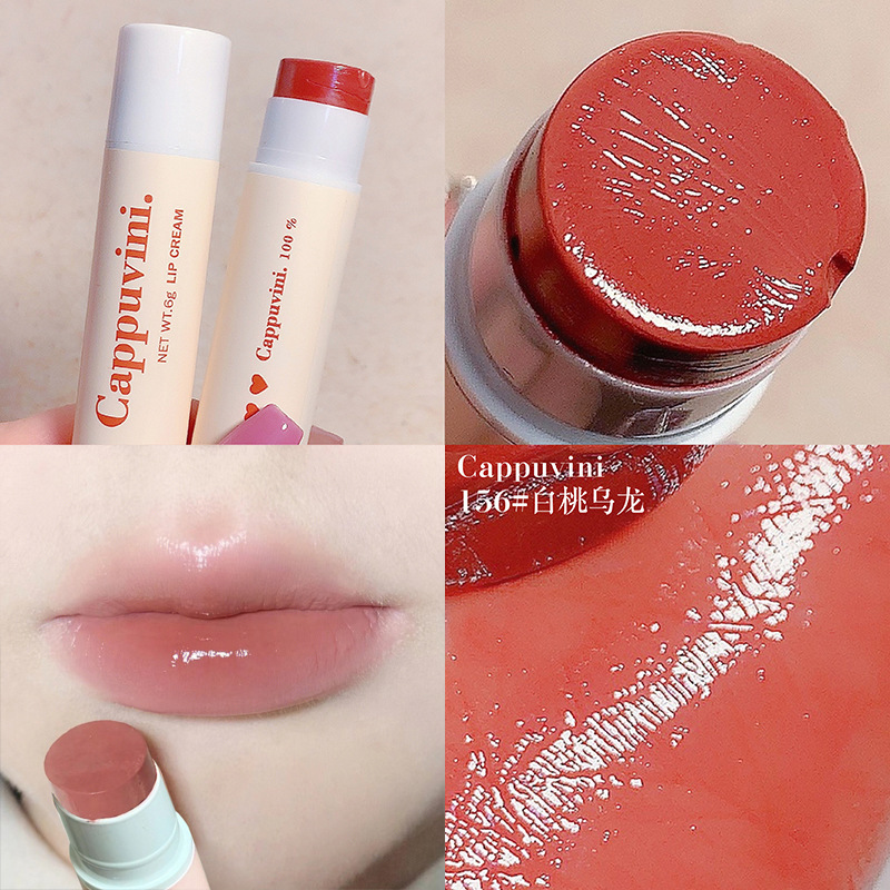 Cappuvini bálsamo labial de colores, hidratante, hidratante, aclarando las líneas de los labios, piel muerta y bálsamo labial blanqueador al por mayor