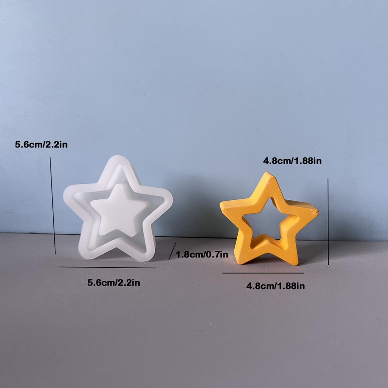 大中小五角星硅胶模具圣诞装饰造型石膏滴胶模具|undefined