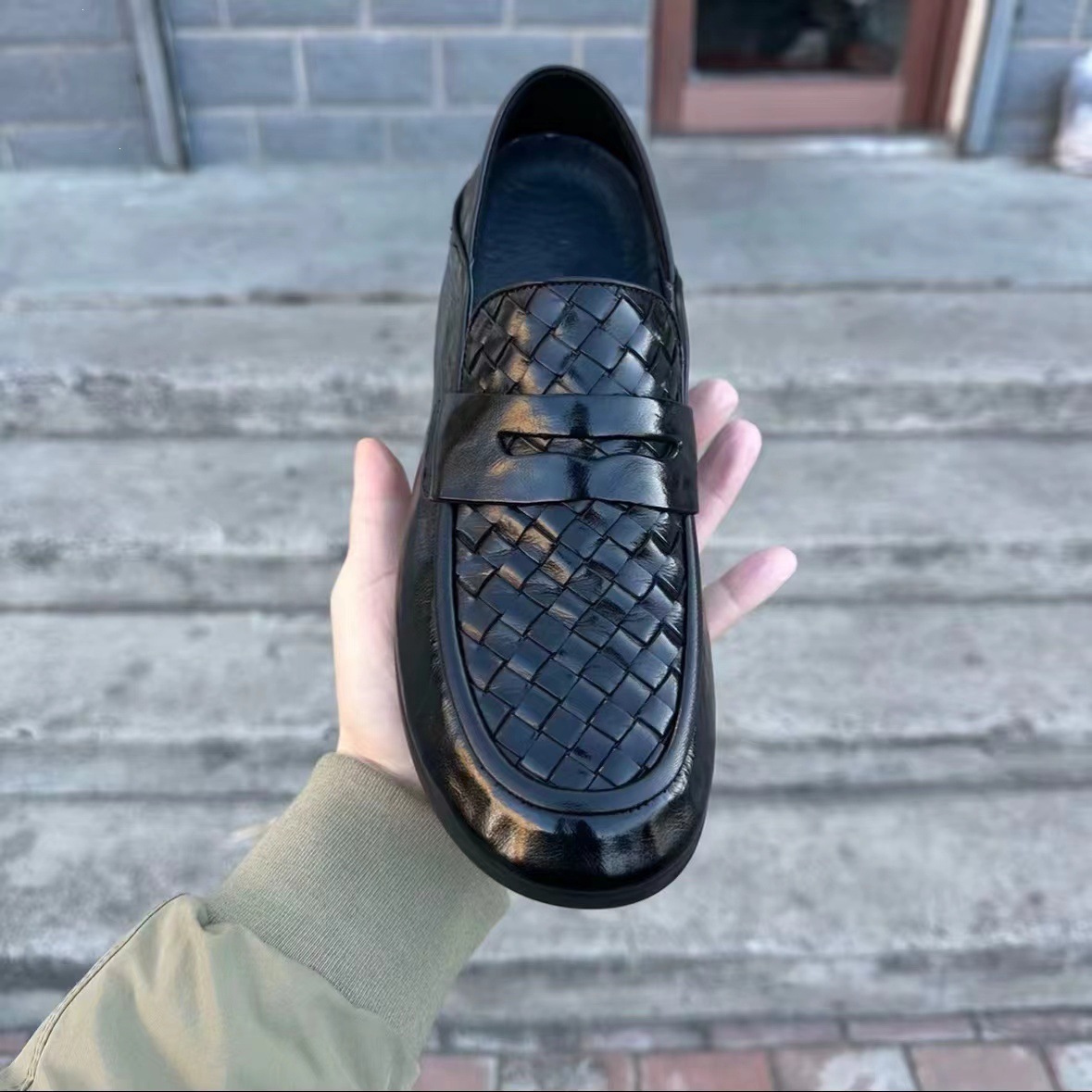 Light Luxury 2026 Spring/Summer Slip-On Genuine Leather Men's Shoes, British Style, Breathable, Versatile, Comfortable, Casual Designer Men's Model