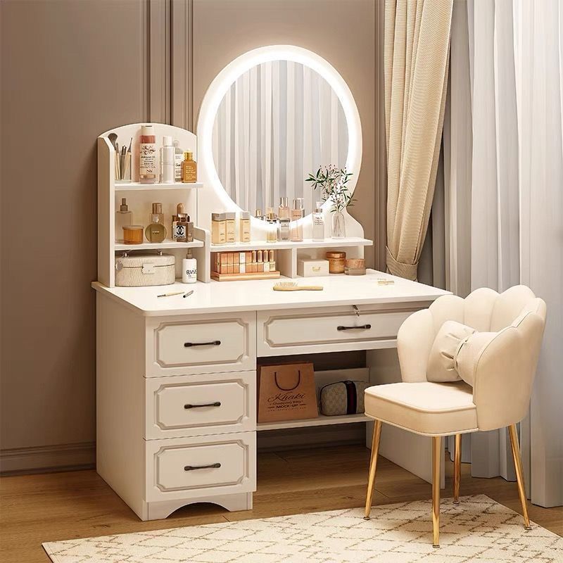 2025 New Model Desk and Vanity Table Combo, European Style Dressing Table, Simple Bedroom Design