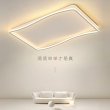 極簡客廳燈 北歐藝術長方形大廳燈簡約現代led超薄房間創意吸頂燈