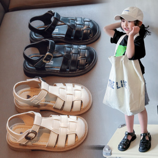 Children's Sandals Girls 2025 Summer New Student Children's Shoes Soft Sole Anti-Slip Baotou Medium and Large Boys Beach Shoes