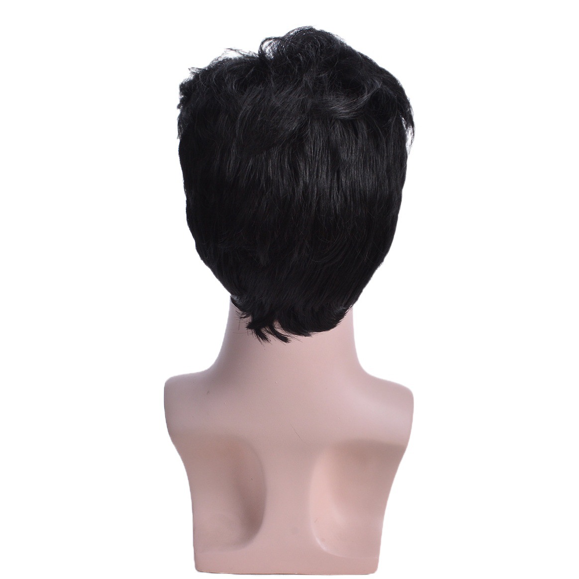 Peluca europea y americana Peluca de los hombres Peluca de fibra química Cubierta de la cabeza Mecanismo de pelo rizado corto Cubierta de la cabeza de la peluca Fábrica al por mayor