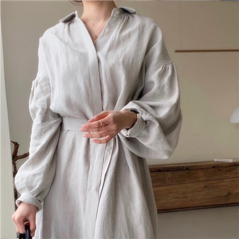 Chic Korean Casual Retro Loose Slimming Mid-Length Dress 2026 New Style Dress Jacket
