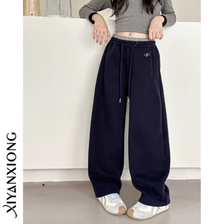 女童运动裤加绒秋冬2025新款儿童超火裤子初中生卫裤女大童阔腿裤