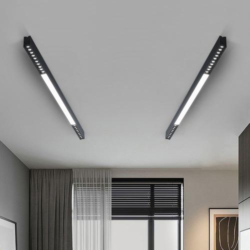 One-word long minimalist living room grille ceiling lamp 2024 new line lamp surface-mounted bedroom without main light lighting