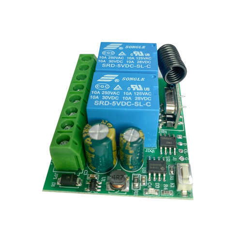 Wide Voltage 2-Channel DC 6V-30V Motor Forward and Reverse Roller Door Car Door Wireless Remote Switch Access Control 433