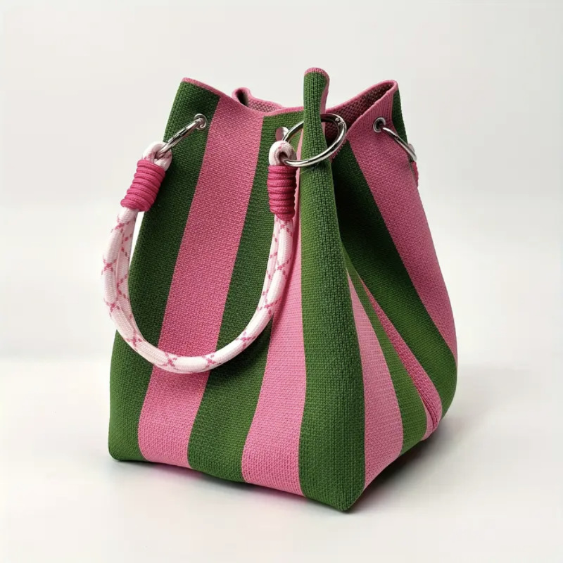 Versión coreana del bolso de cubo Feng Shui, bolso tejido, bolso de moda, bolso de mano de punto, bolso de hombro, bolso de mano, bolso de vacaciones femenino