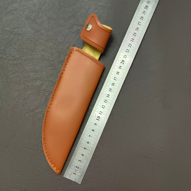 户外直刀砍柴刀套刀壳PU皮防割加厚皮刀鞘刀具保护套皮革套可挂腰