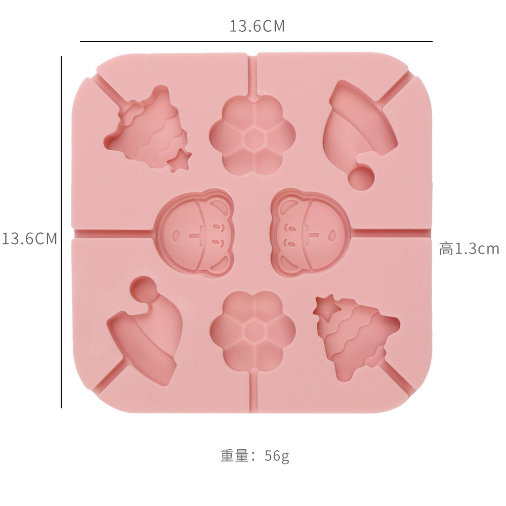 Lollipop molde silicona Navidad niños azúcar molde Lollipop hornear DIY Herramienta 8 12 incluso rejilla molde antiadherente