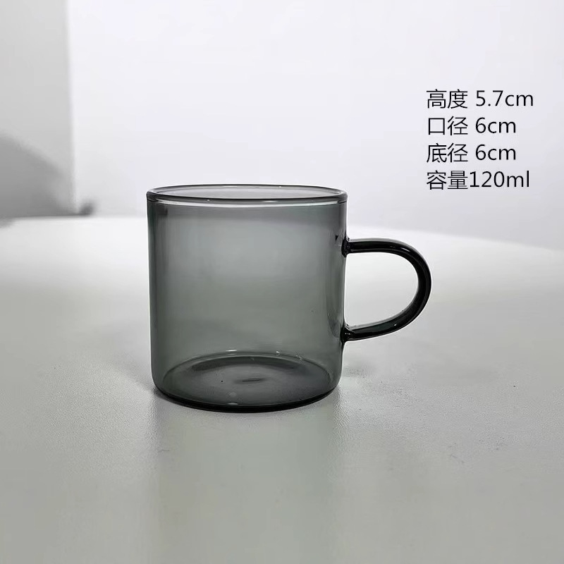 유리 작은 차 컵 빛 럭셔리 연기 회색 작은 컵 차 그릇 가정용 방열 쿵푸 차 세트 차 컵 세트 차 시음 컵