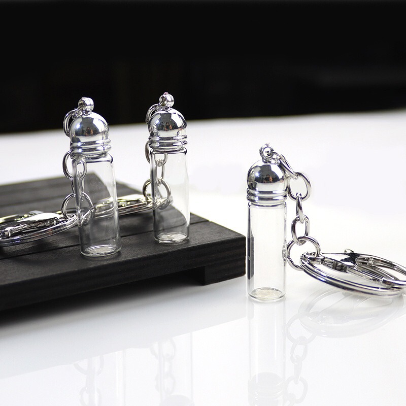 Factory direct supply acrylic cap transparent glass bottle drift bottle stall car key chain wholesale Factory direct supply acrylic cap transparent glass bottle drift bottle stall car key chain wholesale