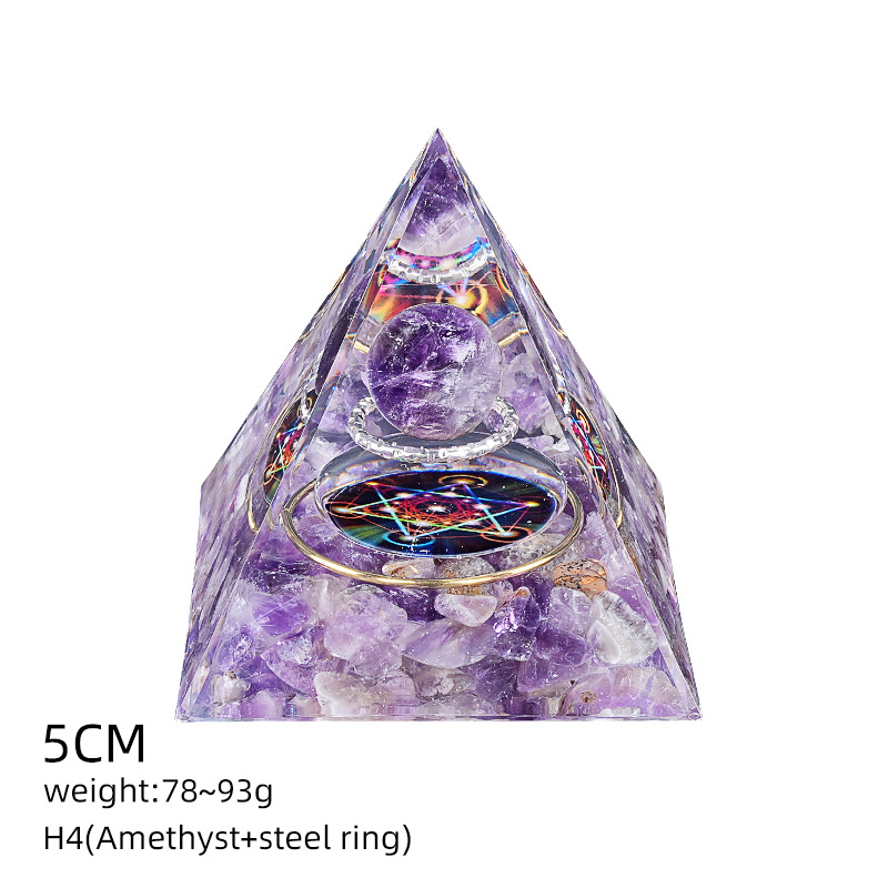 H4紫水晶+悬浮圈（5cm金字塔）