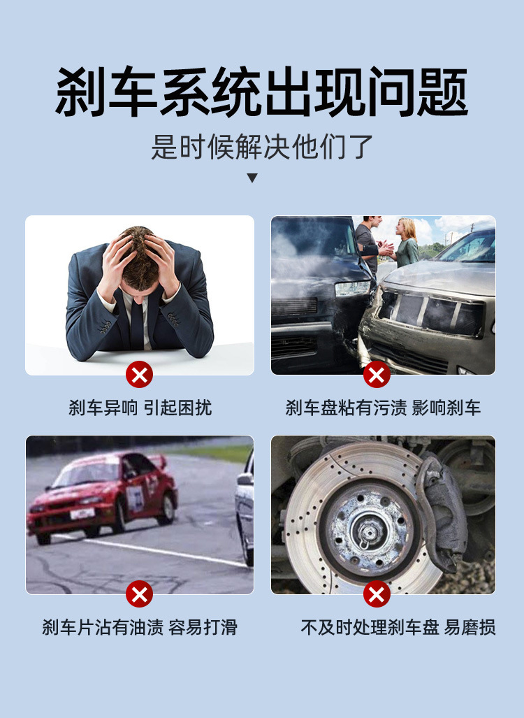 Automobile brake system cleaning agent brake abnormal noise elimination agent brake disc caliper rust removal decontamination maintenance cleaner