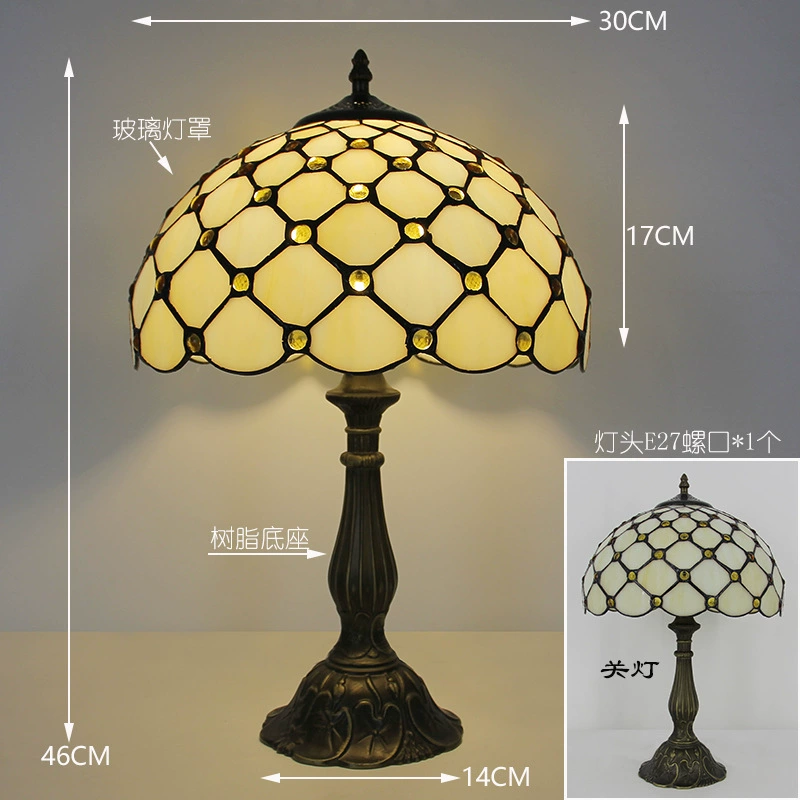 Retro table lamp for bed, lantern, creative villa for hotel