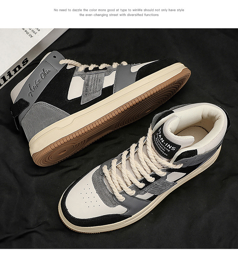 Chaussures de Tennis pour hommes, chaussures de course en cuir, baskets en tissu, semelle en caoutchouc, chaussures confortables rembourrées_voghion.com