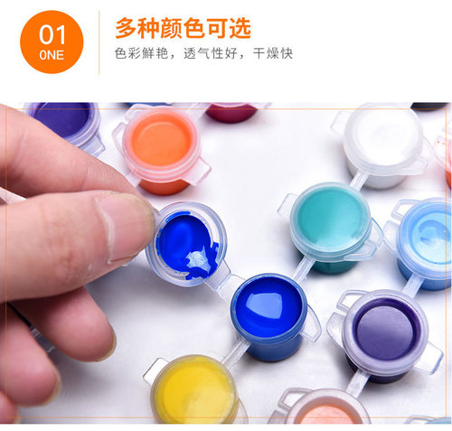 Wholesale 3ml 12-color enamel high-gloss acrylic paint, free two pens, individually packaged DIY acrylic paint