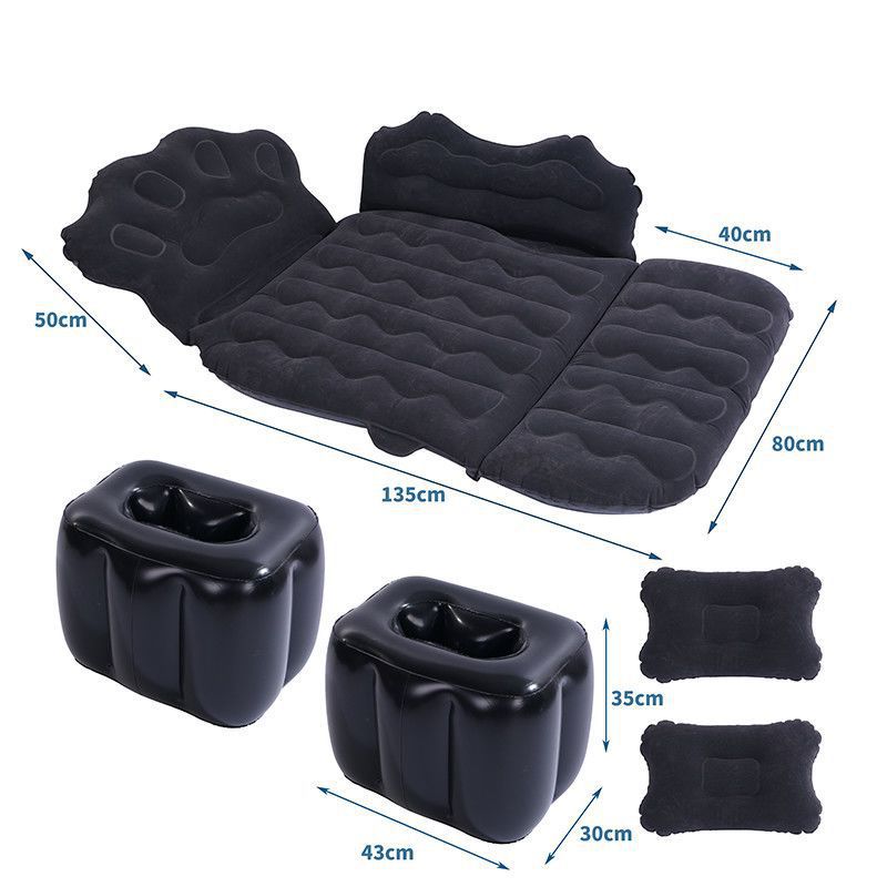 Car travel bed, inflatable mattress for sleeping in the back seat of cars, SUVs, and other vehicles