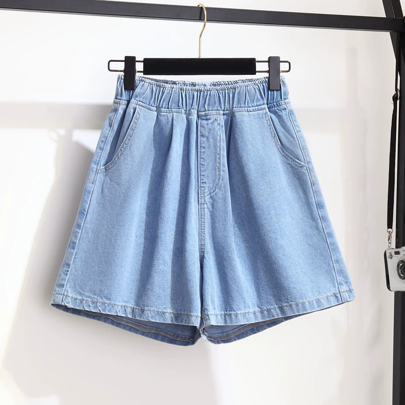 300 кг супер специальные женские шорты больших размеров плюс удобрение для увеличения 200 кг пухлые девушки Летние джинсовые широкие брюки с эластичной талией