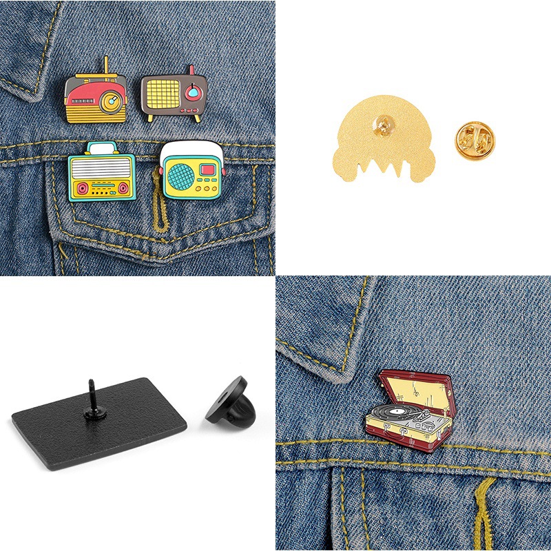 Holiday, Daily Occasion Cute Pin Guitar Cello Letter Alloy Stoving Varnish Unisex Brooches