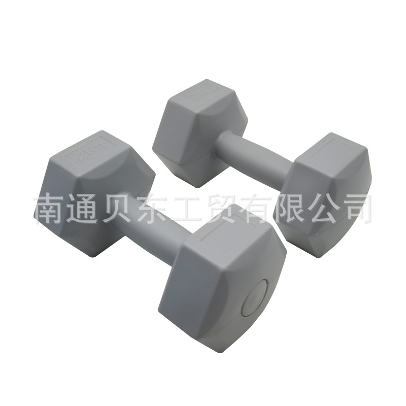 Customized PE solid color hexagonal sand filling dumbbell women's aerobics exercise small dumbbell fitness dumbbell