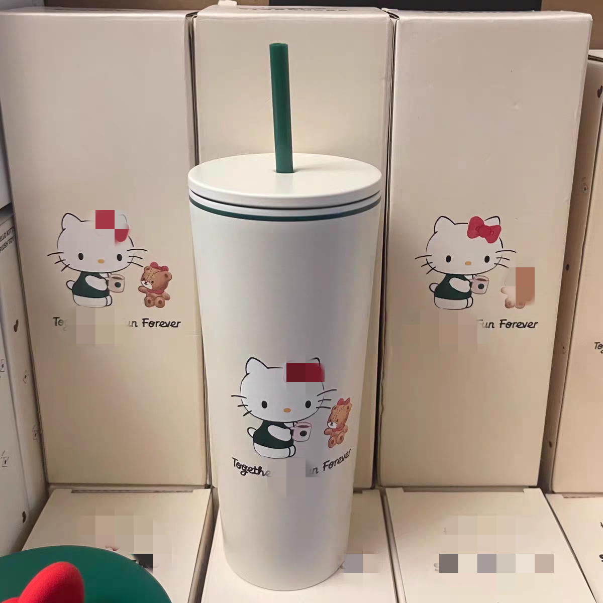 外贸星星联名系列泰国卡通KT简约保温杯高颜值咖啡杯便携饮吸管杯