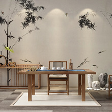 新中式手绘水墨竹子花鸟小鱼电视背景墙壁纸装饰墙纸墙布沙发壁布