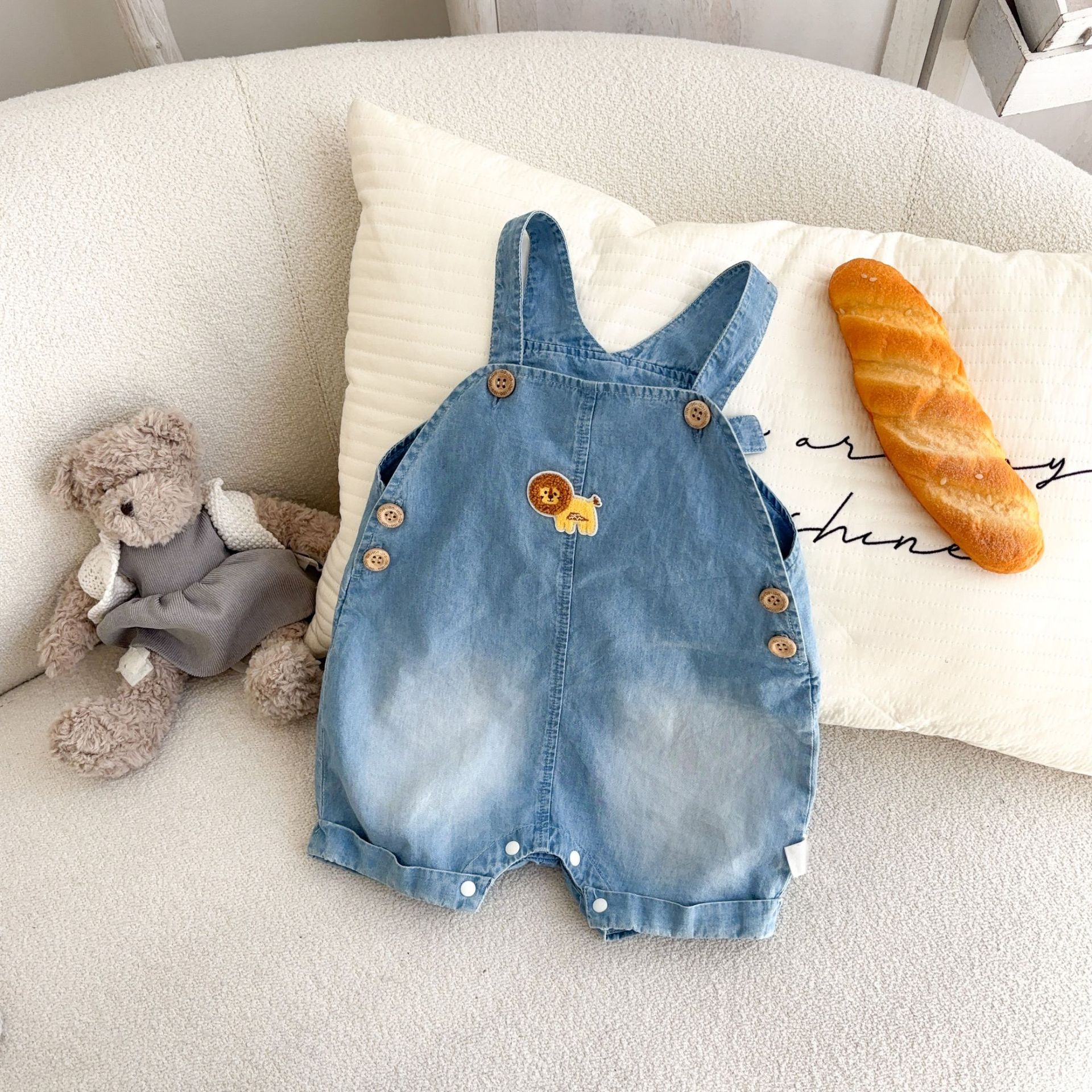 Youhe 2025 nuevo traje de mezclilla de baby baby traje de dos piezas de ropa de verano para recién nacidos coreanos con chaleco interior