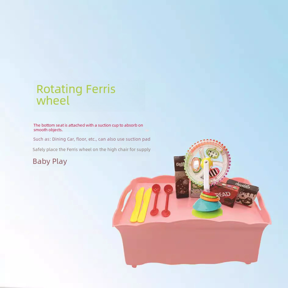 Rotating Ferris Wheel Toy, Early Education Spinner with Suction Base, 3 Colors