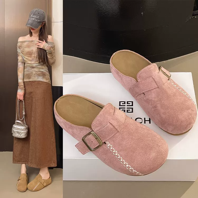 Шлепанцы Birkenstock для женщин, 2025 новые с толстой подошвой, закрытый носок, полушлепанцы, ленивые одношаговые мягкоподошвенные универсальные Birkenstock