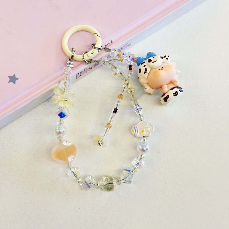 Genuine Lilith lindo grano pintura al óleo estrella nueva aleación cristal resina linda cadena de teléfono móvil bolso colgante de teléfono móvil