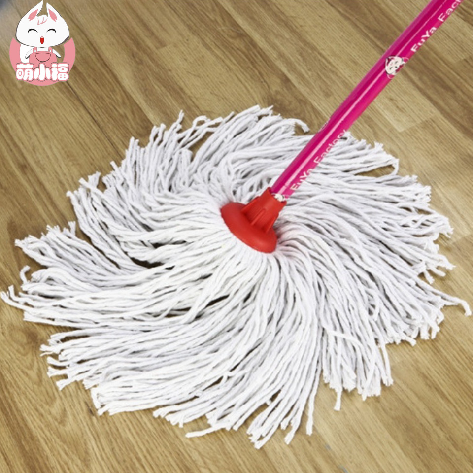 Factory wholesale reinforced round head mop round white cotton yarn absorbent durable household mop cleaning domestic mop