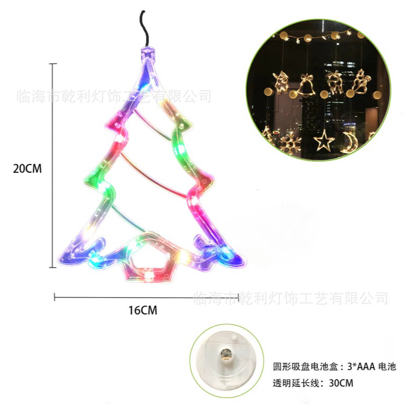 LED decoración de Navidad lámpara de succión muñeco de nieve árbol de Navidad lámpara de la batería ins viento ventana diseño caja de la batería forma lámpara colgante