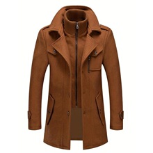 N 24493 Men's Double Collar Wool Coat ��ʿ˫��ë�ش���
