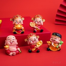厂家直销Q版小神仙财神公仔卡通摆件观音如来关公小佛像汽车饰品