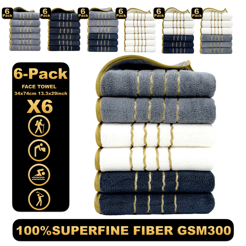 Coral Fleece Towels, Pack of Six, Dry Hair Faster Than Pure Cotton, More Absorbent and Softer, Cross-Border Wholesale, 100% Cotton, Class A, Thickened and Enlarged Coral Fleece Towels, Pack of Six, Dry Hair Faster Than Pure Cotton, More Absorbent and Softer, Cross-Border Wholesale, 100% Cotton, Class A, Thickened and Enlarged