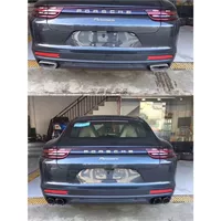 Подходит для Porsche Panamera 10-25, четырехконечная выхлопная труба 971, трехслойная турбо квадратная горловина, круглая выхлопная труба типа S