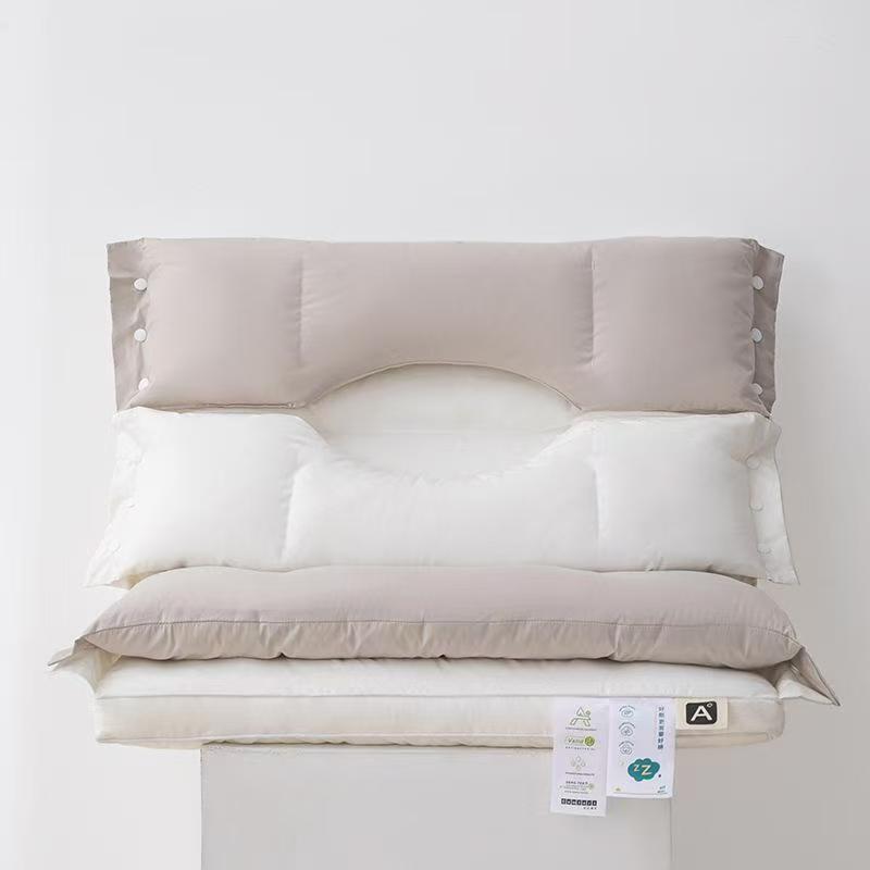 Three-In-One Cotton Neck Pillow to Aid Sleep, Beauty Pillow, Double-Layer Removable Pillow Core, Face Pressure Pillow, Anti-Wrinkle and Nasolabial Fold Pillow