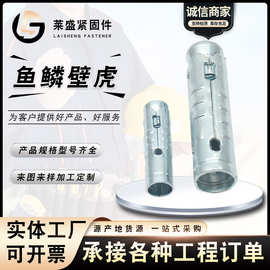碳钢鱼鳞壁虎不锈钢拉爆三片式连体拉爆膨胀螺丝顶螺栓全螺纹