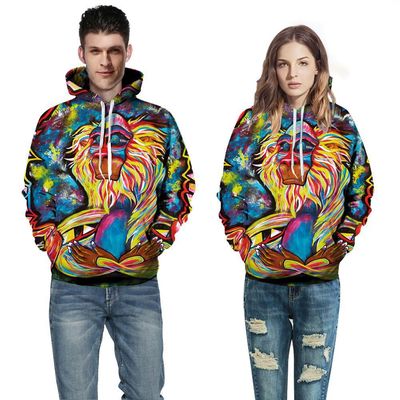 Amazon Explosive money fashion Sweater Men's Europe and America new pattern Digital Printing Socket Large Hooded Sweater male