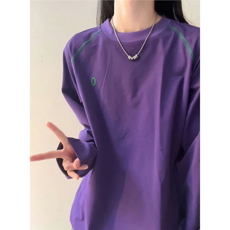 American-Style Hasselblad Long-Sleeve T-Shirt for Men and Women, Autumn Lazy Style, Sun-Protection Quick-Dry Clothing, Outdoor Sports Badminton Wear