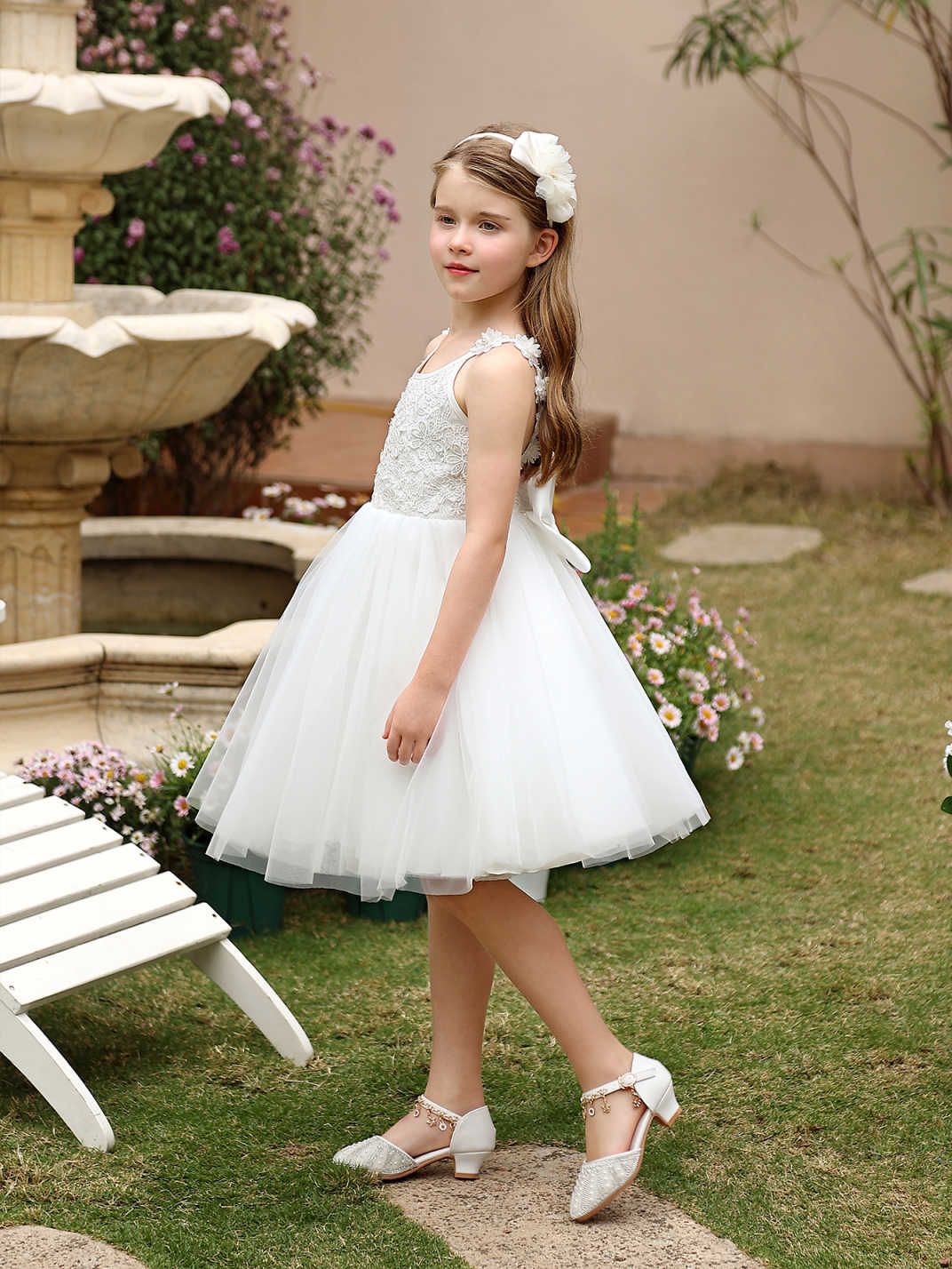 Ropa de niños princesas de flores de estilo extranjero vestido de boda de cumpleaños anfitrión de piano vestido desfile